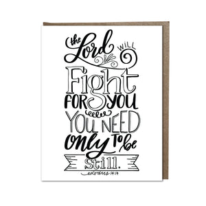 "The Lord Will Fight For You" card