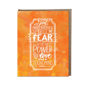 "God Hasn't Give us Fear" card
