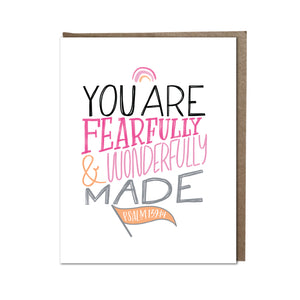 "Fearfully and Wonderfully Made -Pink" card