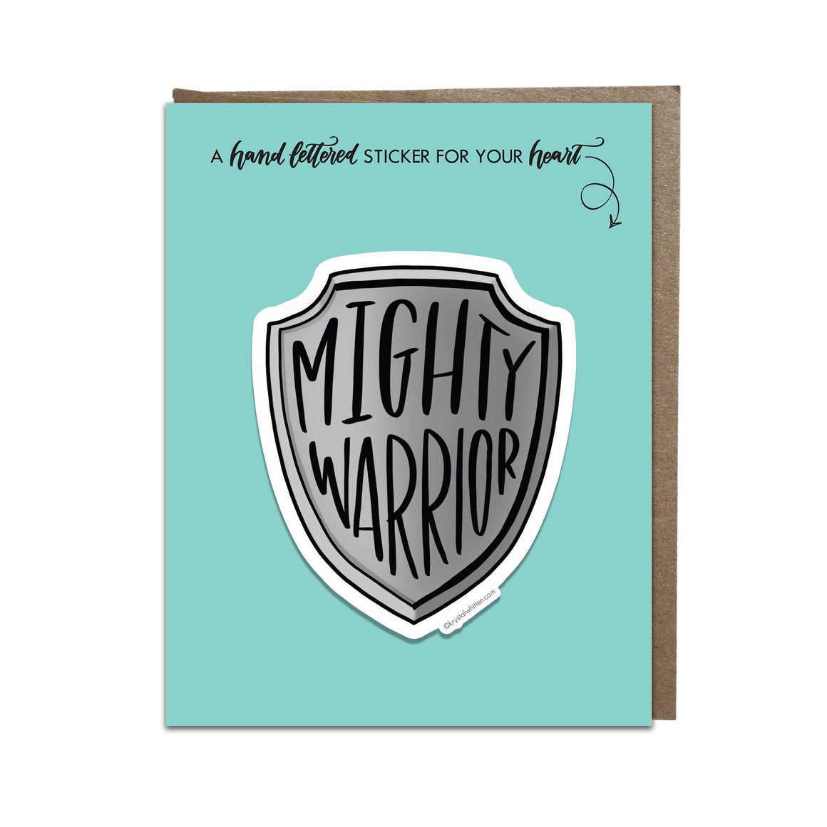 "Mighty Warrior" sticker card
