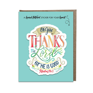 "Oh Give Thanks" sticker card
