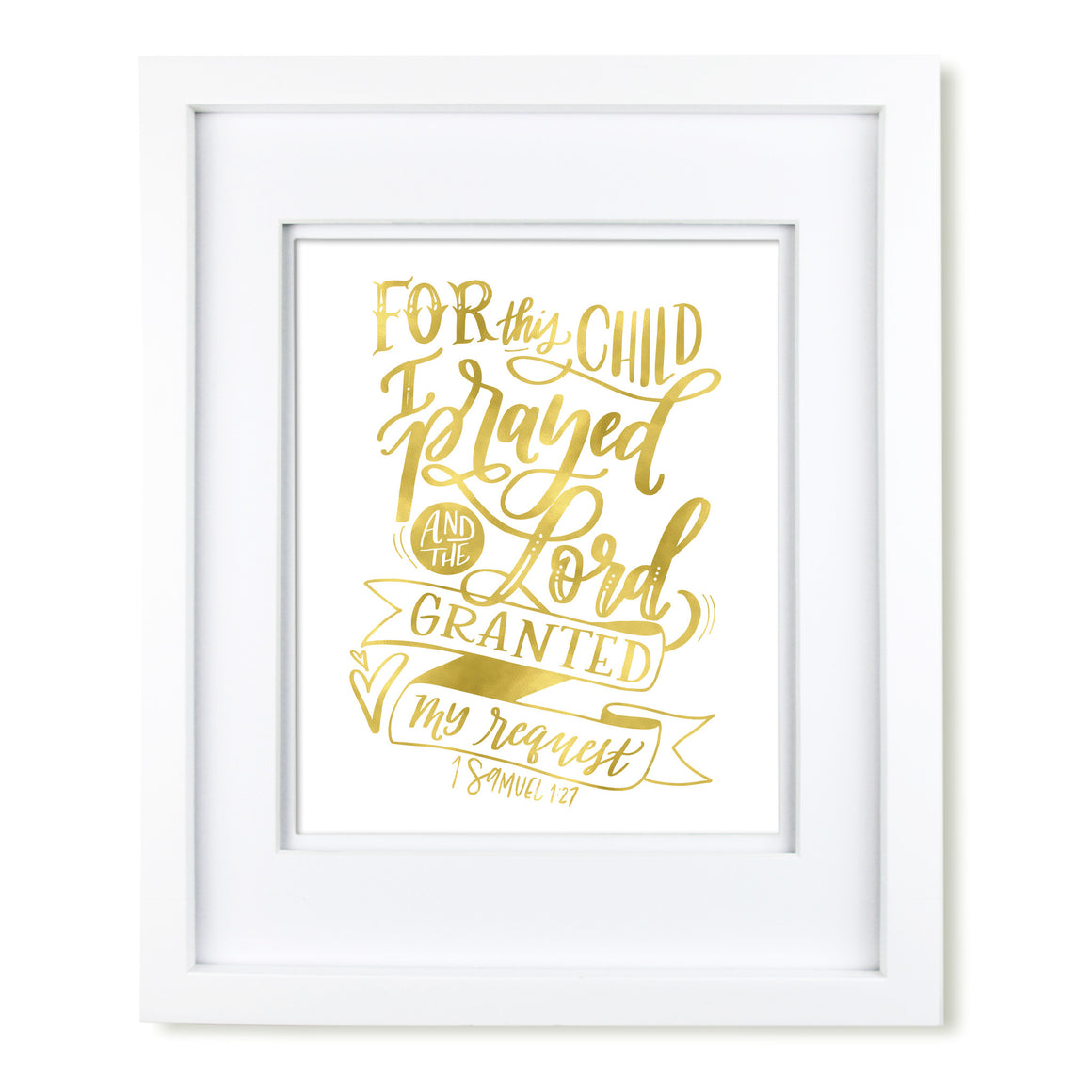 "For This Child I Prayed" gold art print