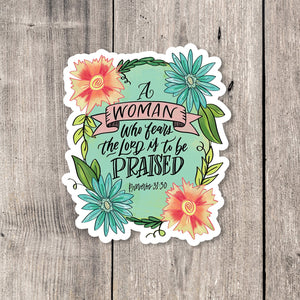 "A Woman Who Fears the Lord" sticker card