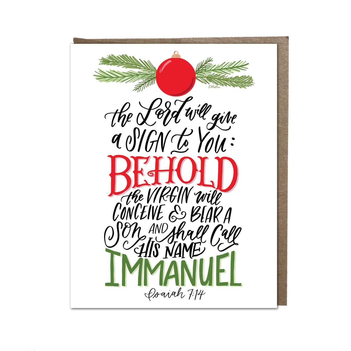 “He Shall Be Called Immanuel" card