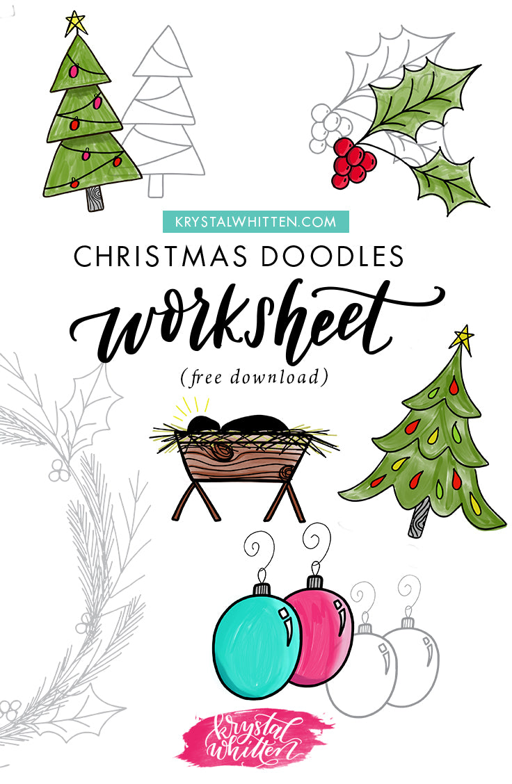 Christmas Doodles Worksheet