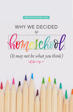 Why We’re Homeschooling (It may not be what you think)