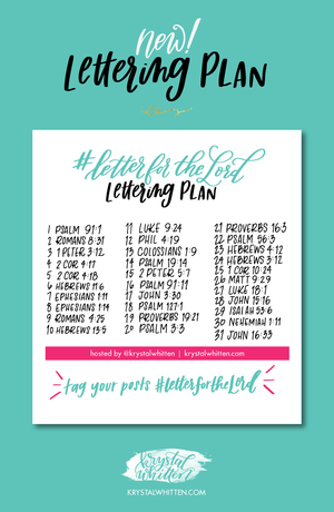Letter for the Lord Lettering Plan