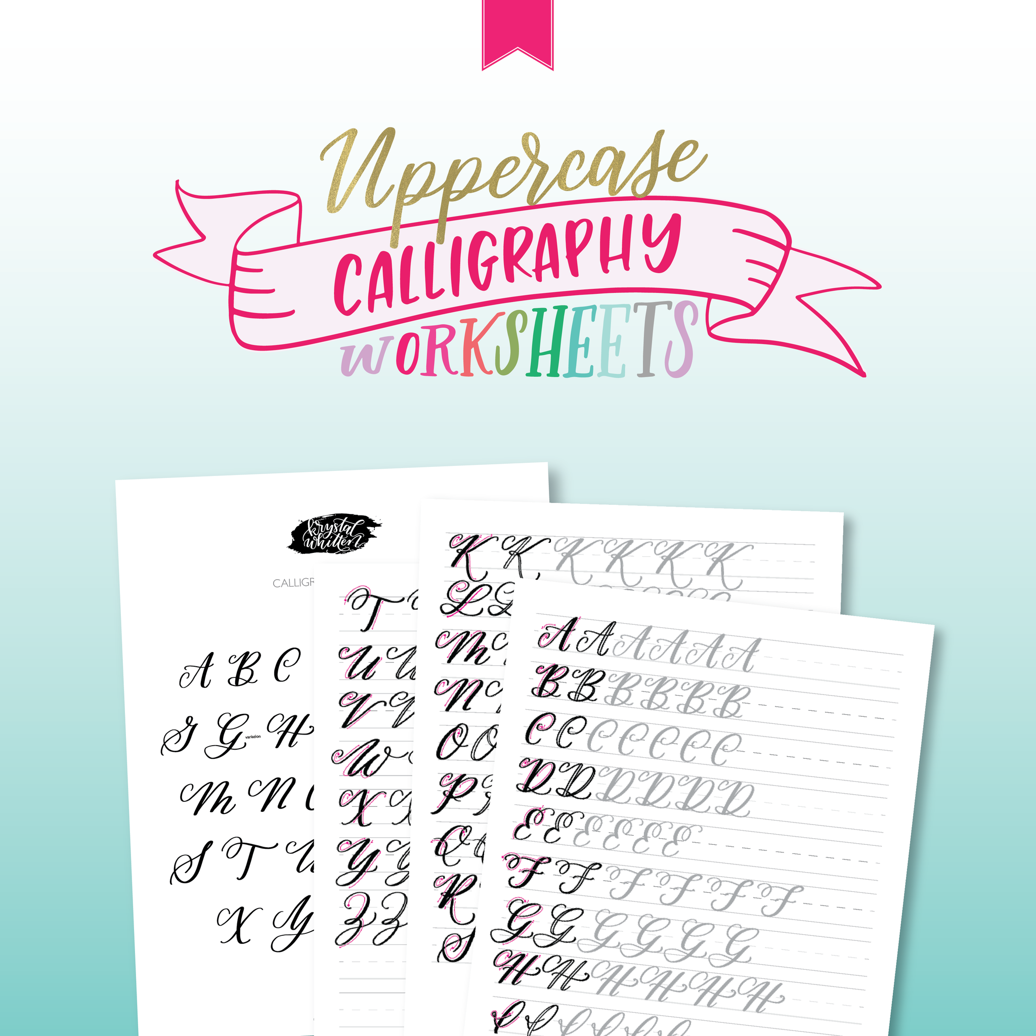 Uppercase Calligraphy Worksheets