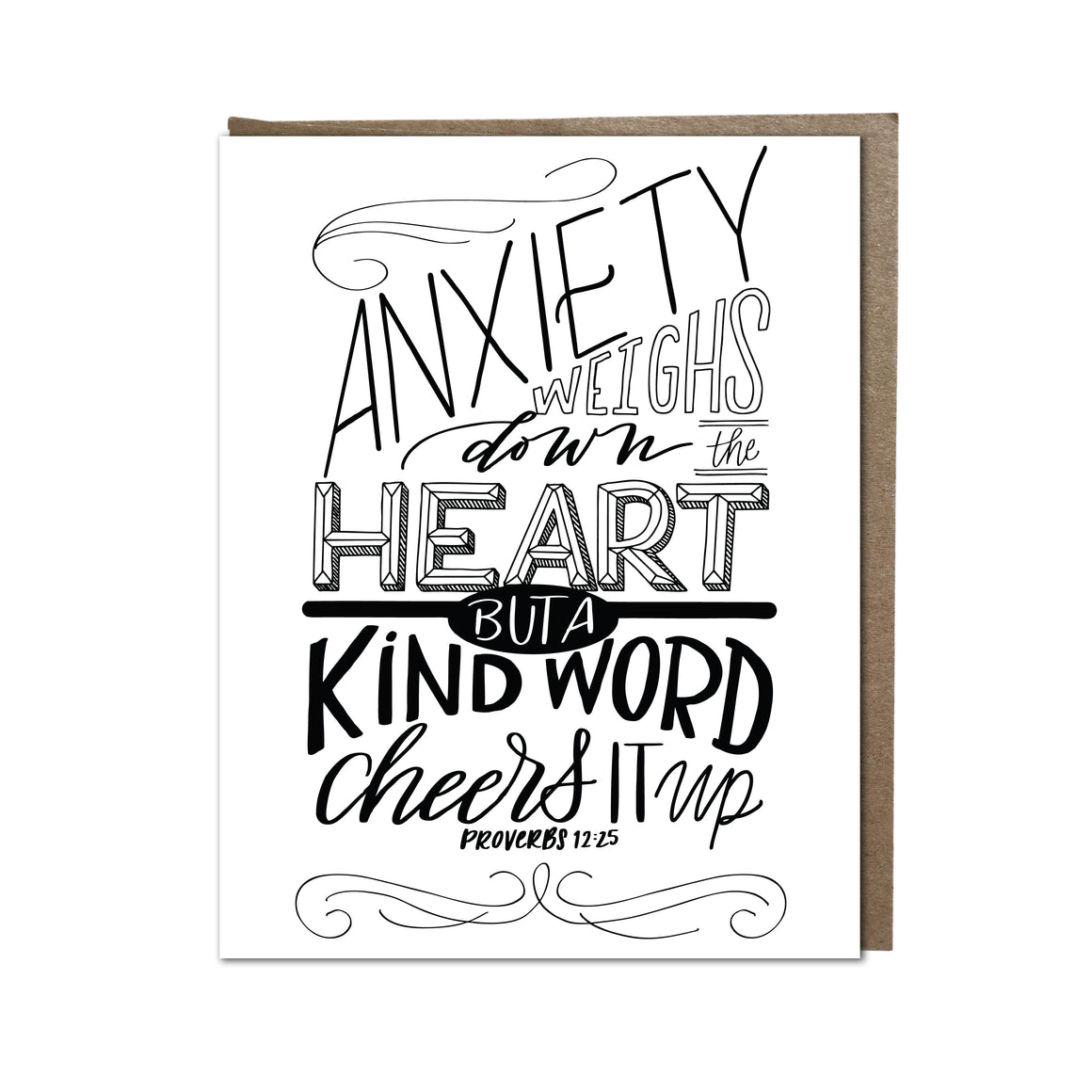 "Kind Words Cheer the Heart" card