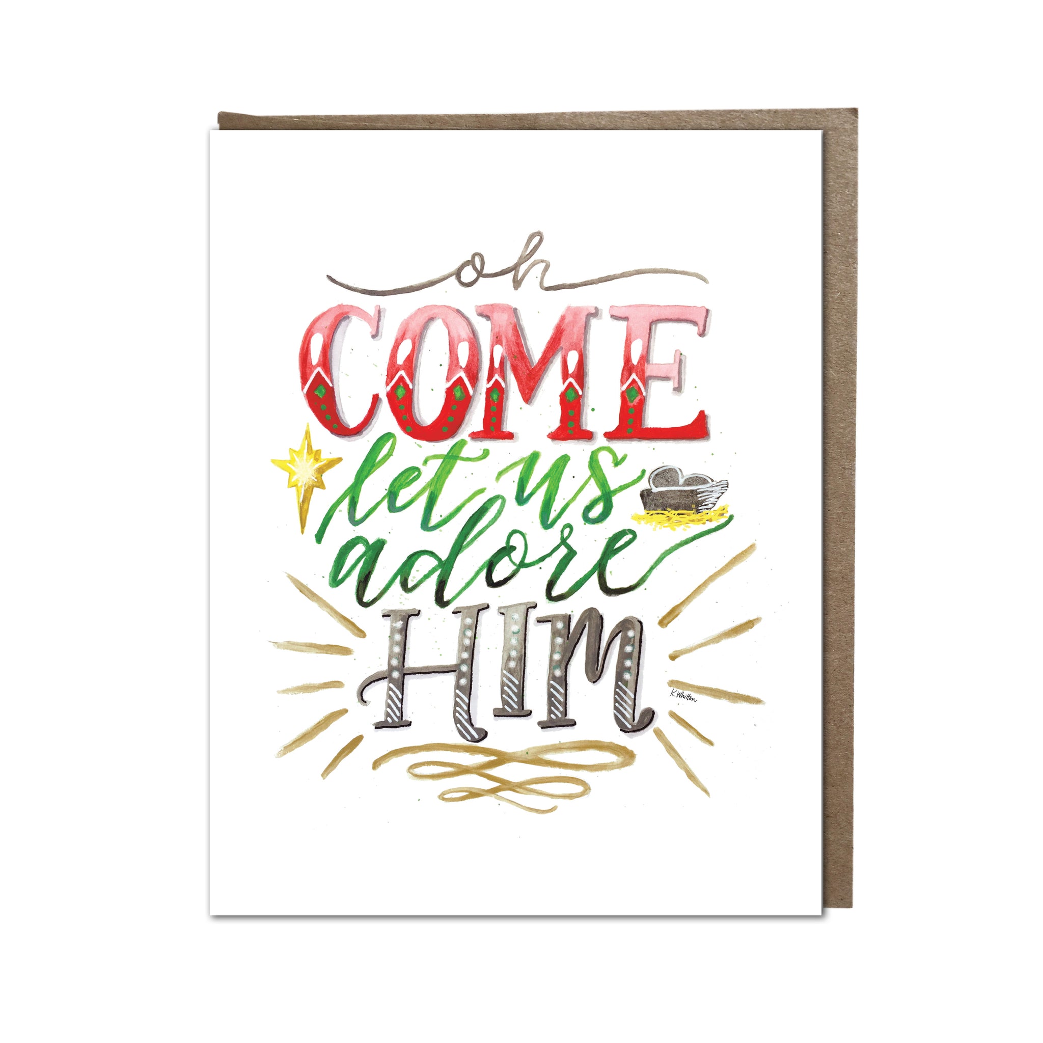 Oh Come Let Us Adore Him, Christmas Printable Gift Tag