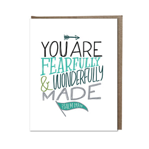 "Fearfully and Wonderfully Made -Aqua" card