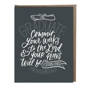"Graduate, Commit Your Works to the Lord" card