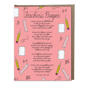 Teacher's Prayer card