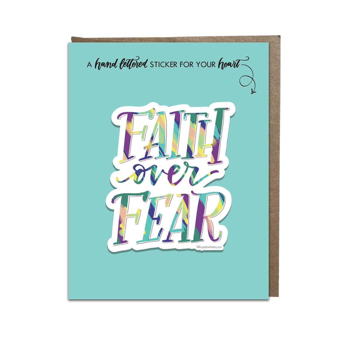 "Faith Over Fear" sticker card