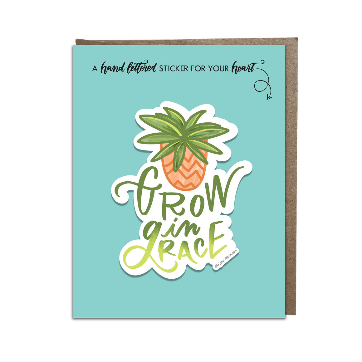 "Grow in Grace" sticker card