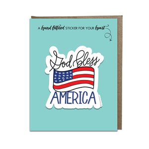 "God Bless America" sticker card