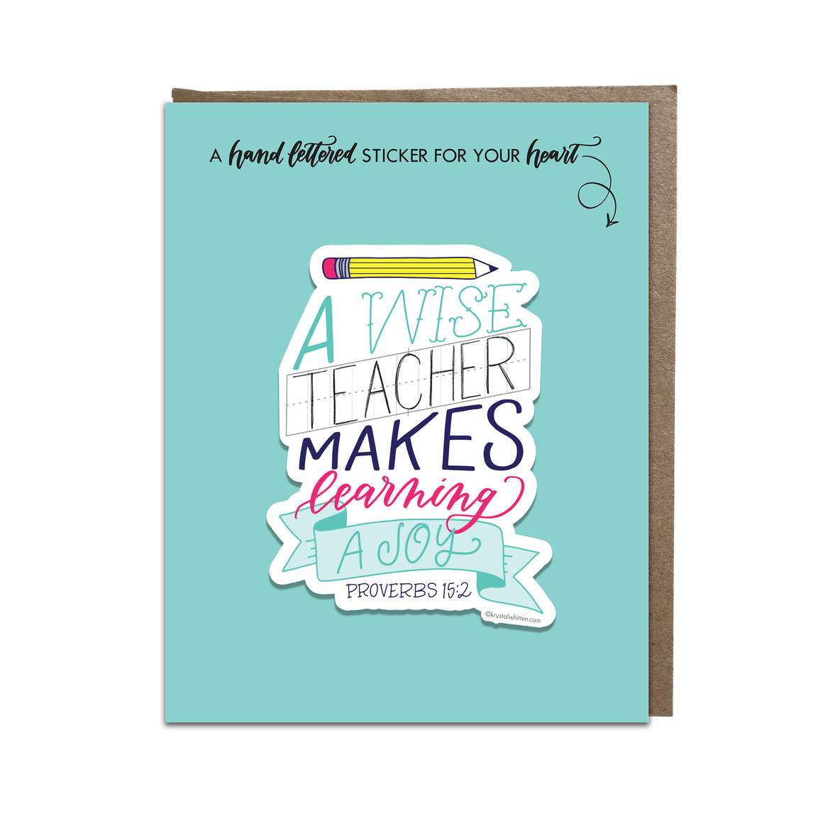 "A Wise Teacher" sticker card