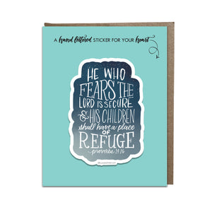 "He Who Fears the Lord" sticker card
