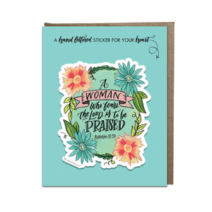 "A Woman Who Fears the Lord" sticker card
