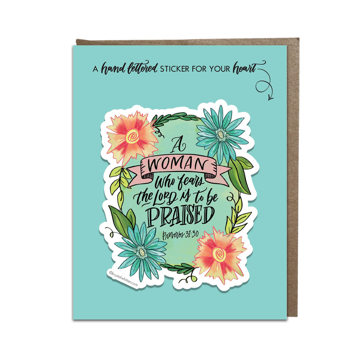 "A Woman Who Fears the Lord" sticker card