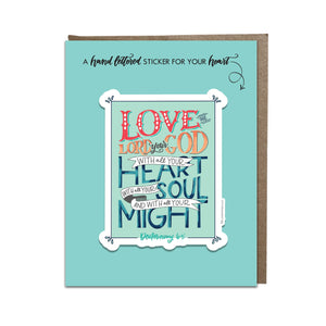 "Love the Lord" sticker card