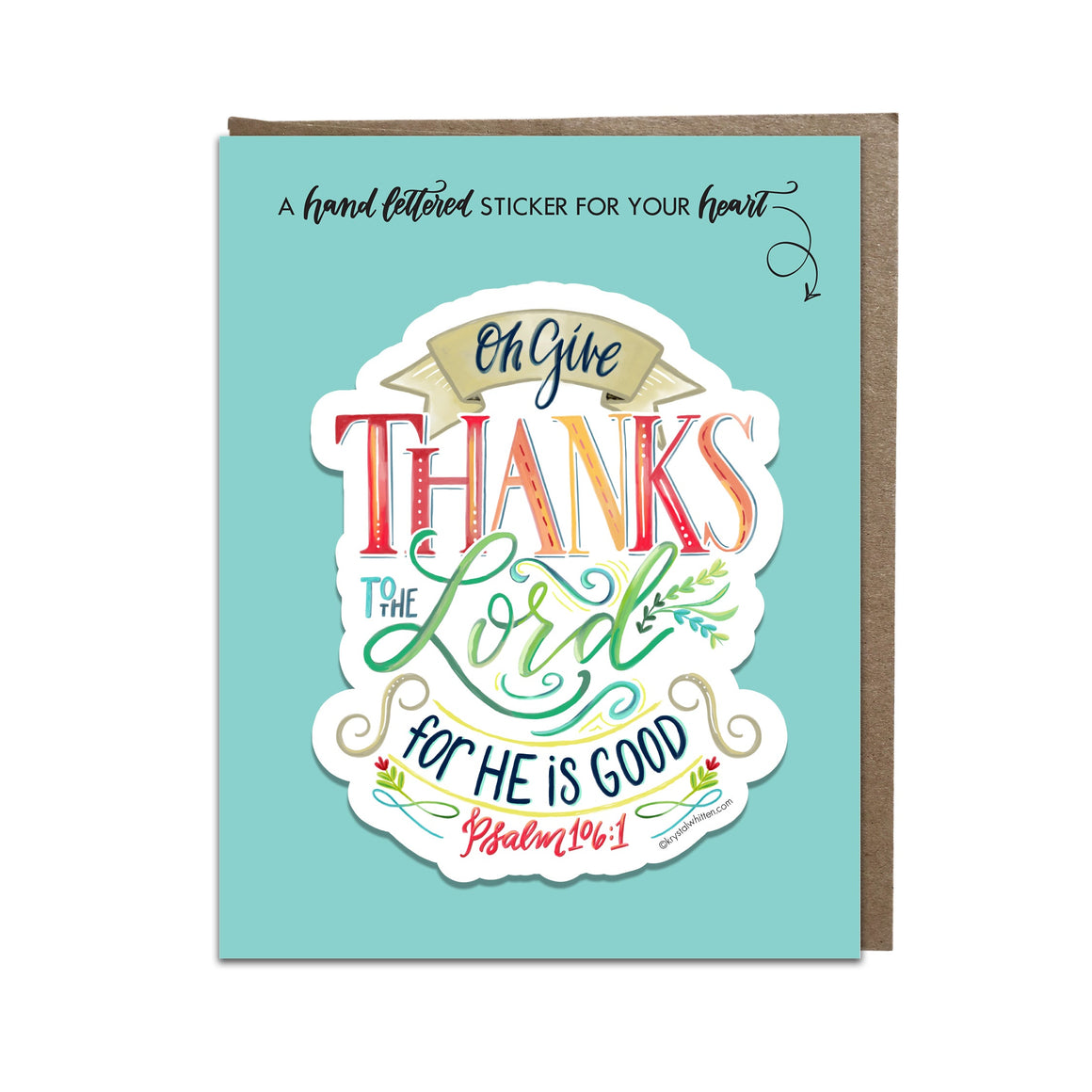 "Oh Give Thanks" sticker card