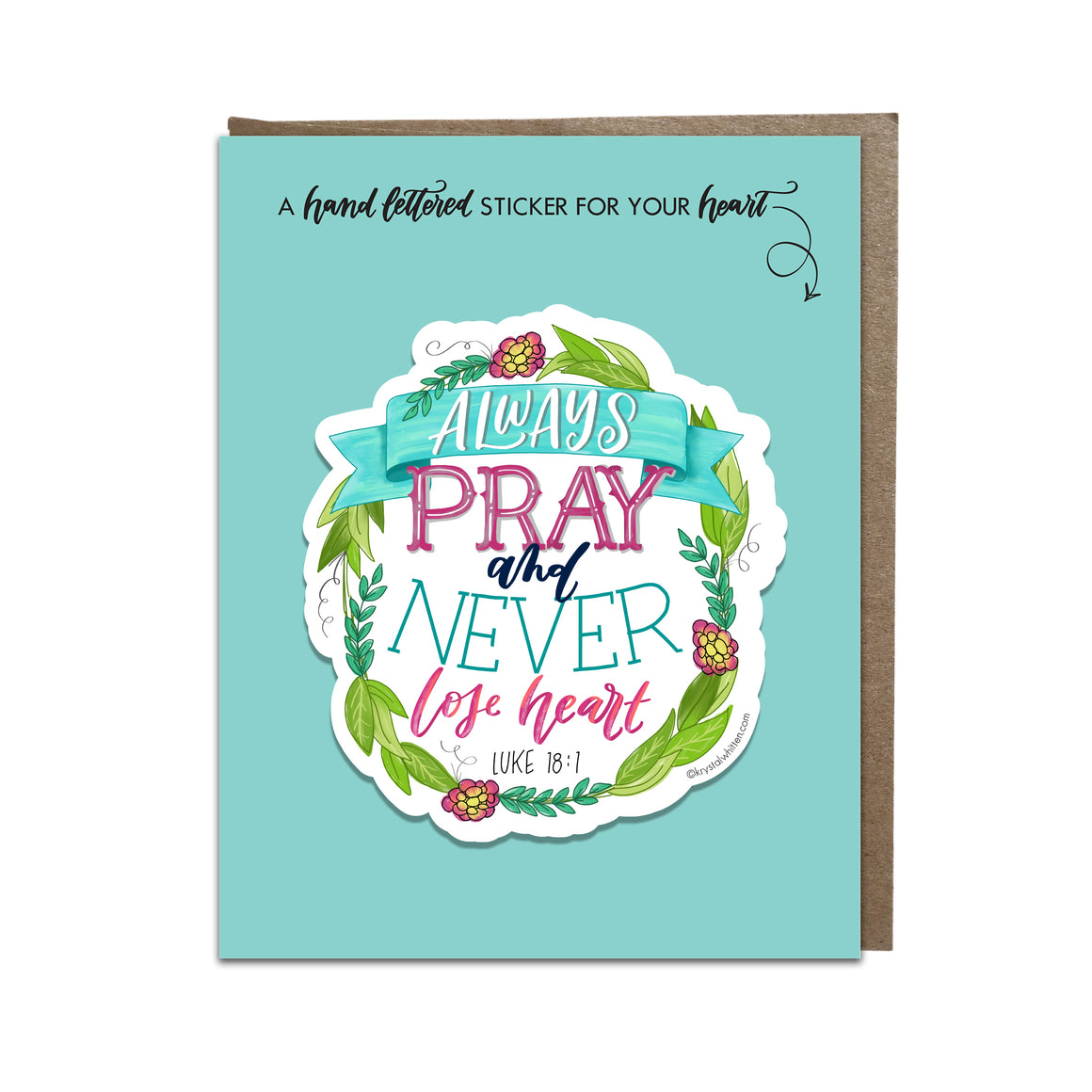 "Always Pray" sticker card