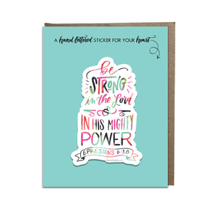 "Be Strong in the Lord" sticker card
