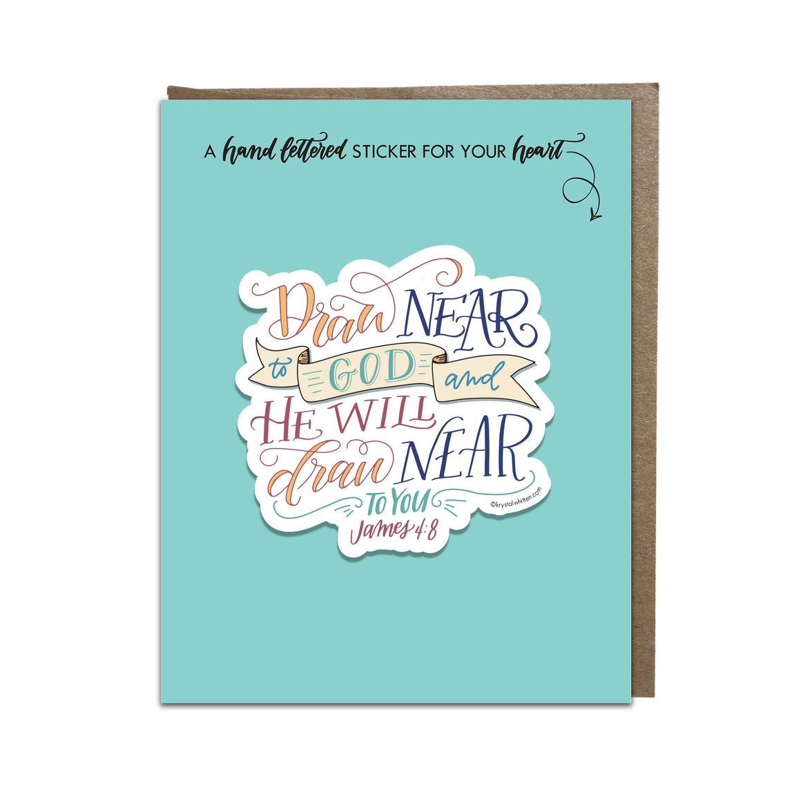 "Draw Near to God" sticker card