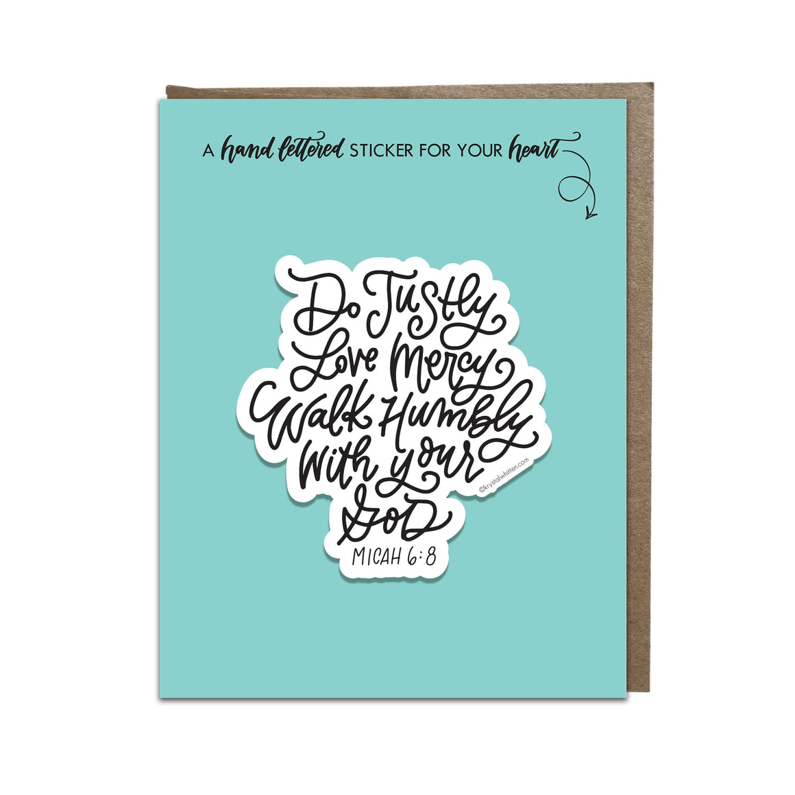 "Do Justly" sticker card