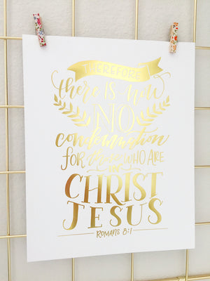 "There is No Condemnation" scripture art print