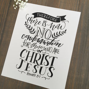 "There is No Condemnation" scripture art print