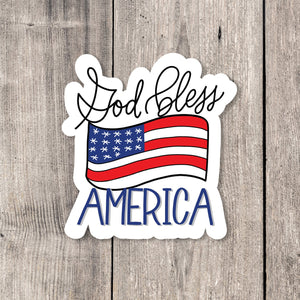 "God Bless America" sticker card