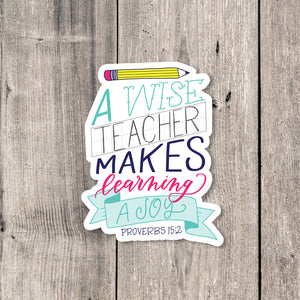 "A Wise Teacher" sticker card