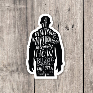 "A Righteous Man" sticker card