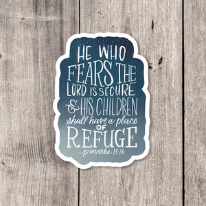 "He Who Fears the Lord" sticker card