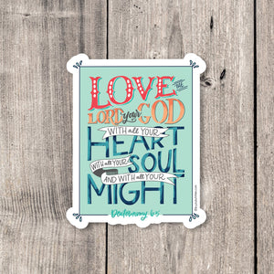 "Love the Lord" sticker card