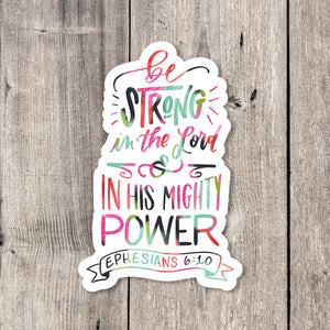 "Be Strong in the Lord" sticker card