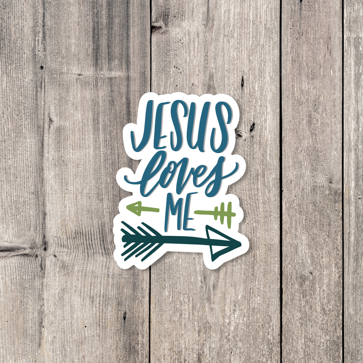 "Jesus Loves Me" (Arrows) sticker